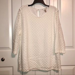 White Lace Plus Size Blouse